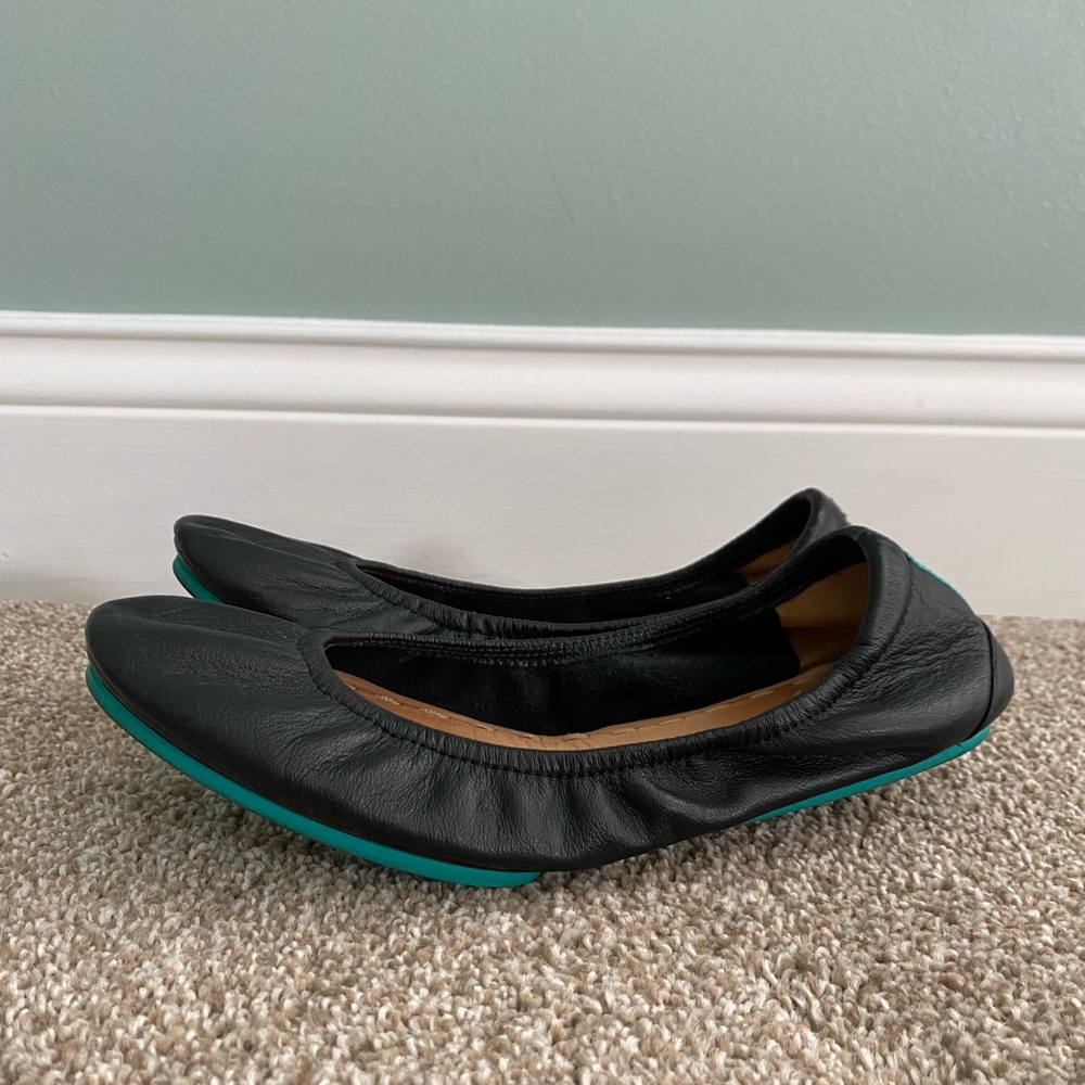 Tieks Matte Black Leather Ballet Flat